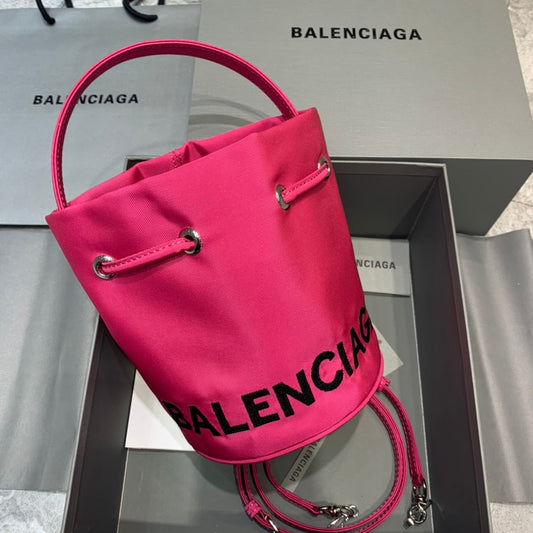 Balen Le Cagole MeTop Qualityum Bucket Bag In Dark Pink, For Women,  Bags 11.8in/30cm