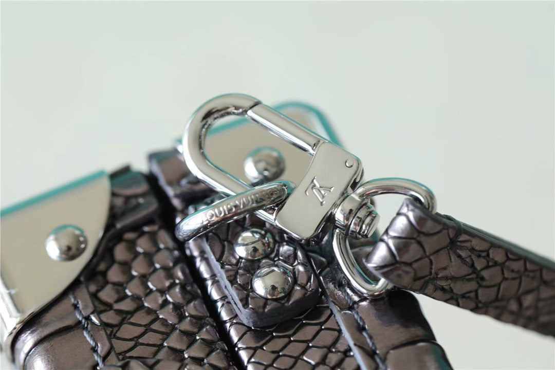 Top Quality Petite Malle High Shiny Alligator By Nicolas Ghesquiere SiTop Qualityer For Women,  Shoulder And Crossbody Bags 7.9in/20cm Top Quality 