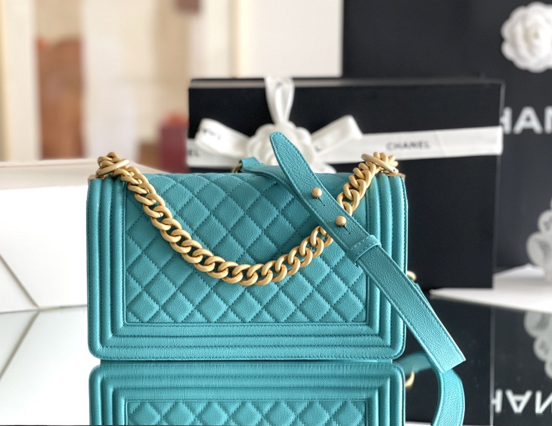 CHLMeTop Qualityum Classic Top Qualityap Bag 25cm Dark Blue For Women A67086