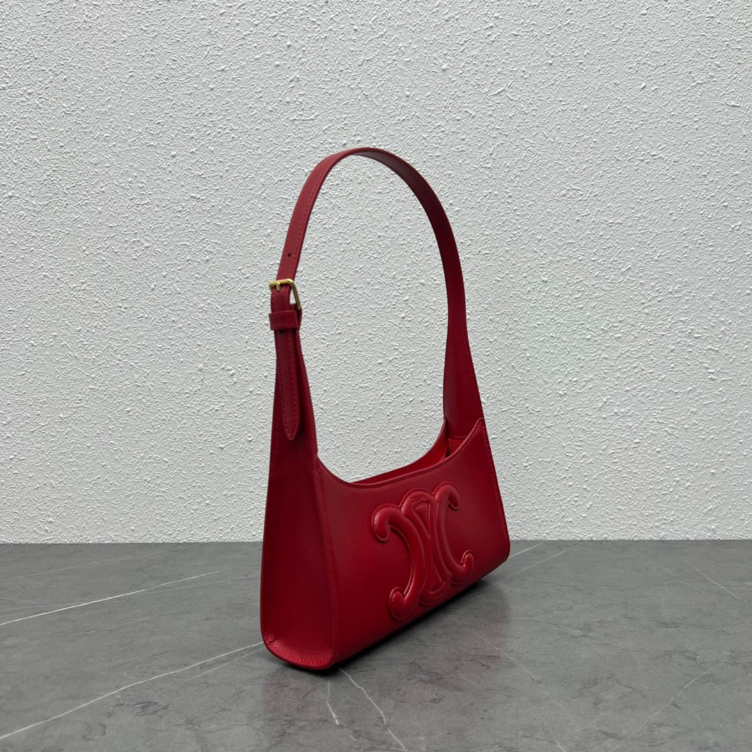 Top Quality Cuir Triomphe Shoulder Bag Red For Women 9.4in/24cm