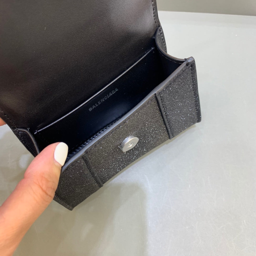 Top Quality Hourglass Mini Handbag With Chain In Black, For Women,  Bags 4.7in/12cm