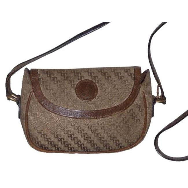 Gucci   Dark Khaki Square G Logo Print Canvas And Camel Leather