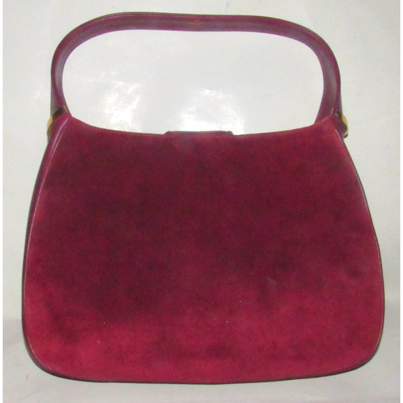 Rare,  , Gucci, burgundy leather & suede, unique, 1961 Jackie, hobo style shoulder bag with a two-tone piston closure & flap top