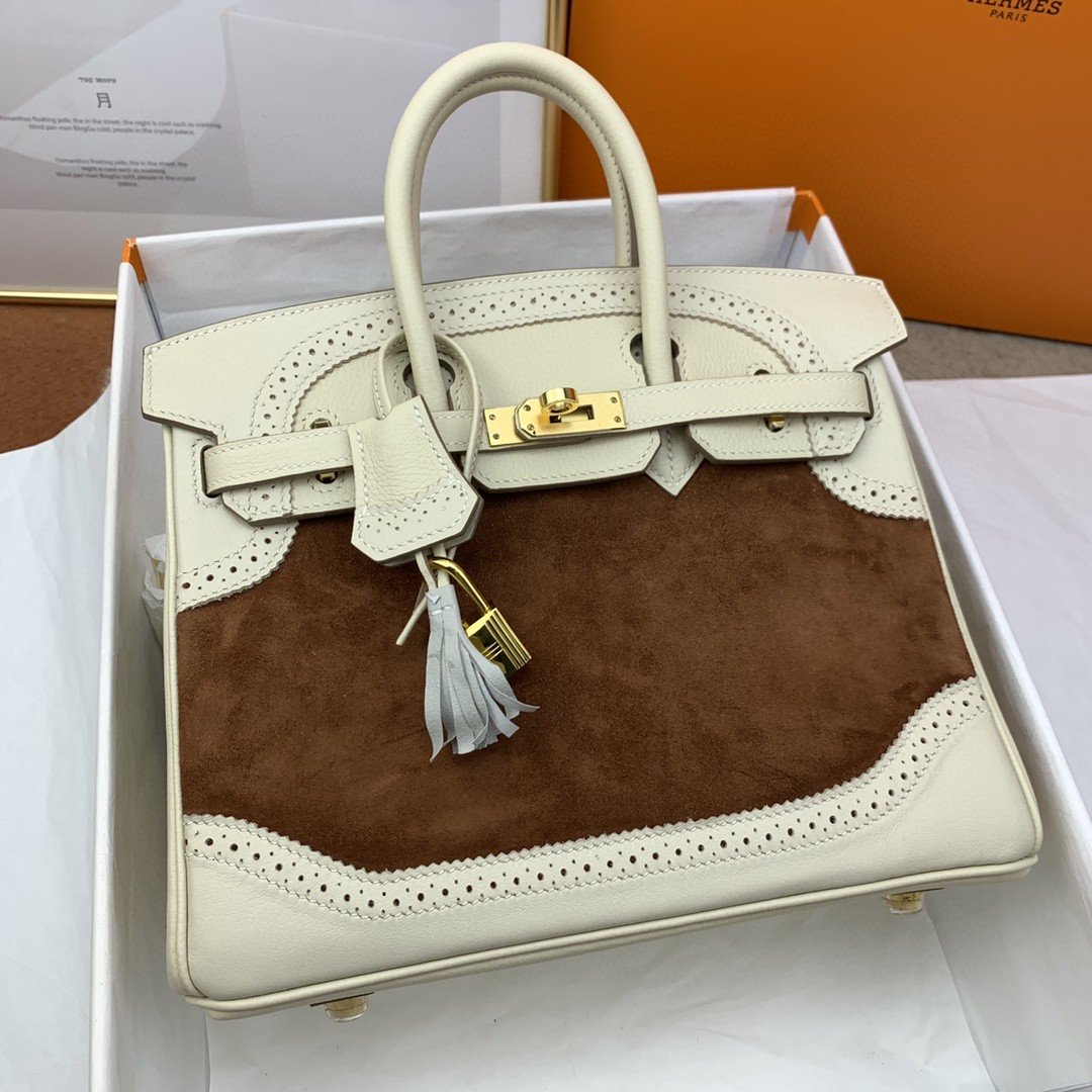 Top Quality Birkin Nata Swift Bi Color For Women Gold Toned Hardware 10in/25cm