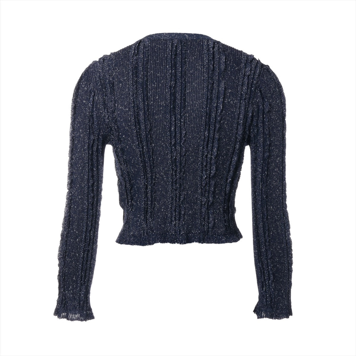 Chanel Coconut Button 23P Viscous Cardigan 34  Navy P74585  Race Short Race