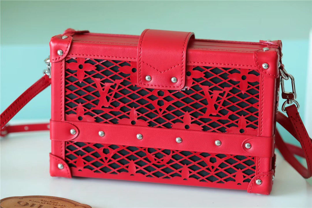 Top Quality Petite Malle Monogram Red For Women, Womens Handbags, Shoulder And Crossbody Bags 7.9in/20cm Top Quality 