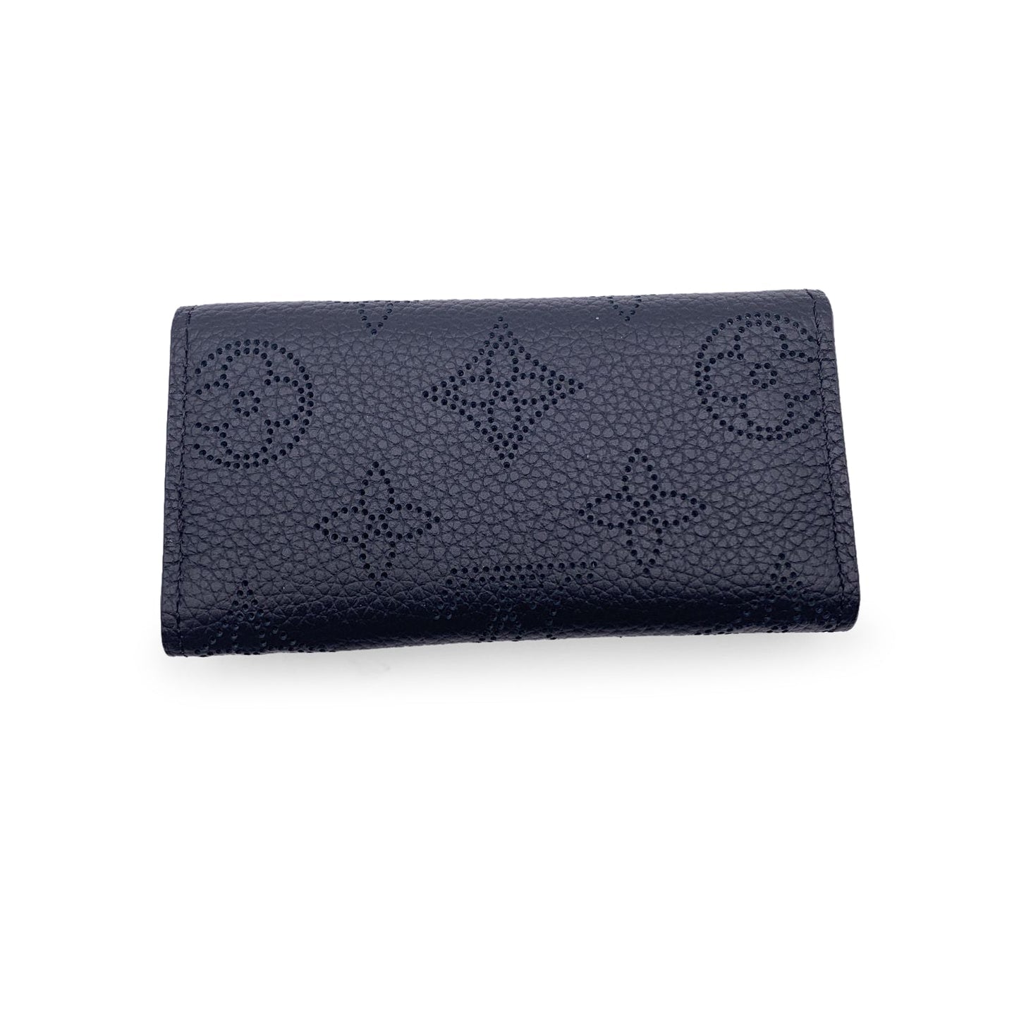 LOUIS VUITTON Black Mahina Leather Multicle 4 Key Case Holder Pouch