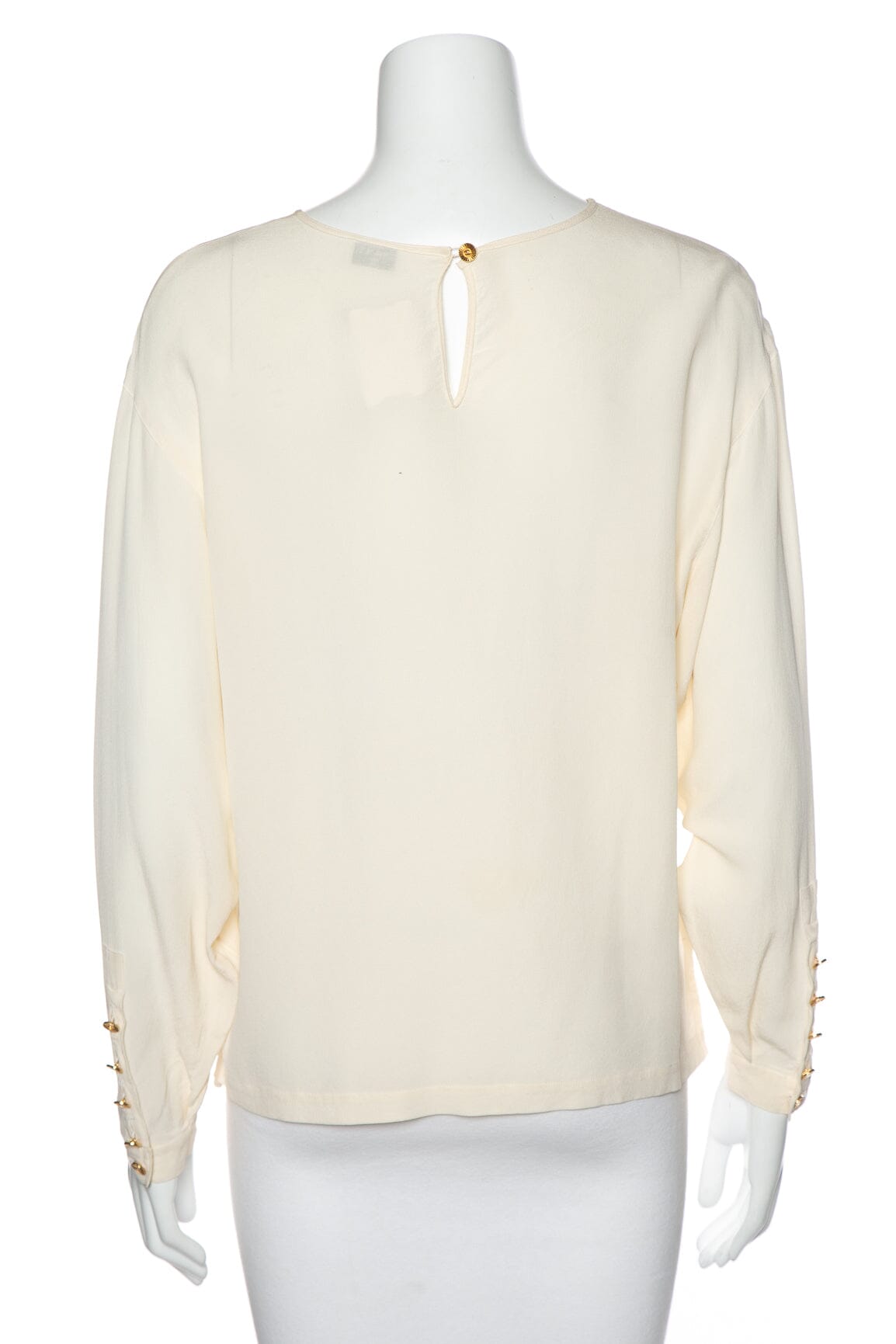 Chanel Cream Silk Long Sleeve Blo  SZ N/A