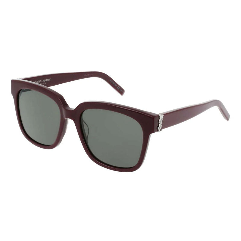 Saint Laurent Sunglasses Square Full Rim, Red Frame and Grey Lens SLM40006