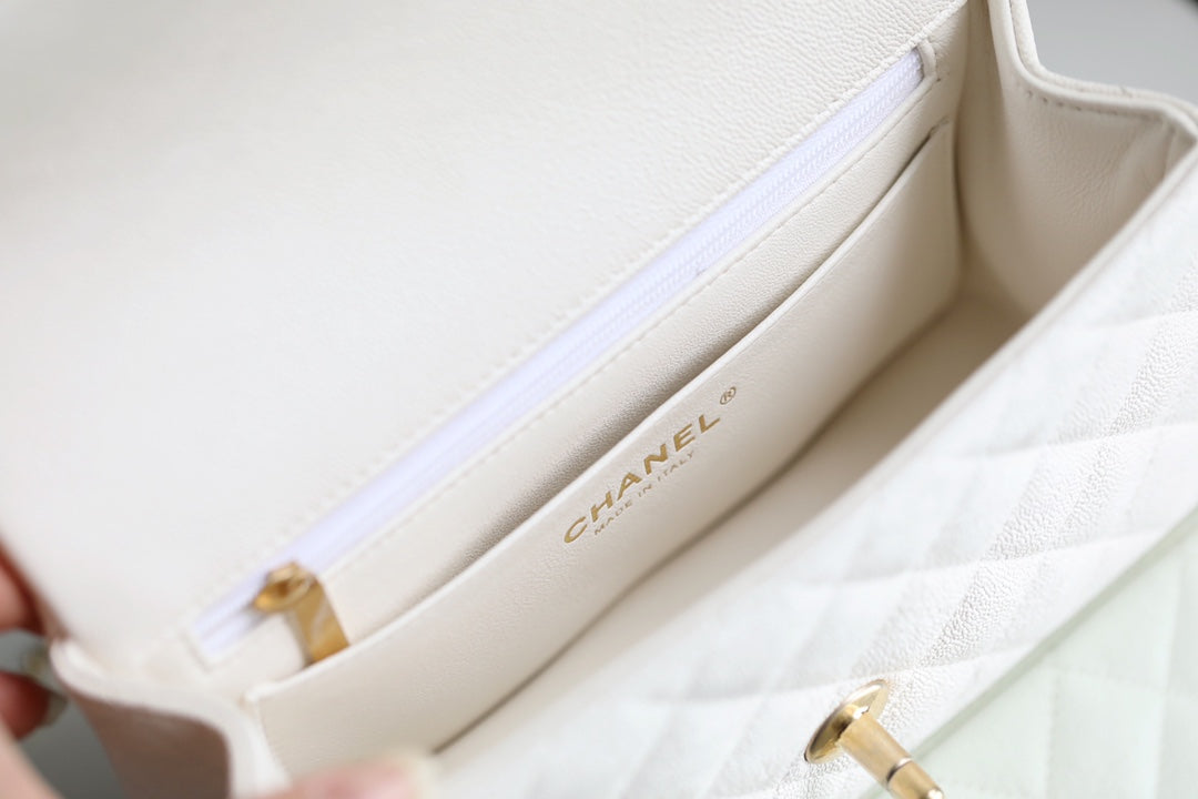 CHLMini Top Qualityapbag With Top Handle White For Women 7.8in/20cm