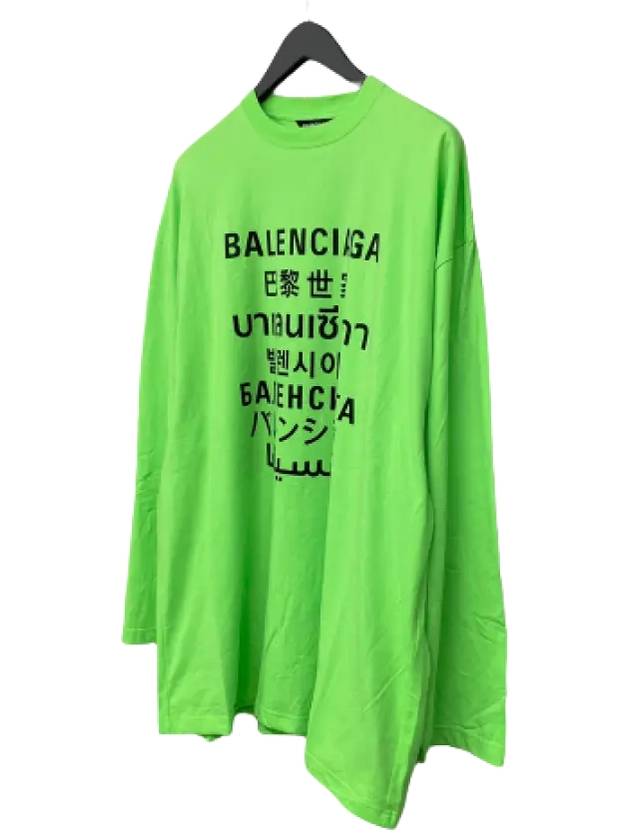 Luxury Balenciaga Trending 2025 Color Language Long-Sleeved T-Shirt Green