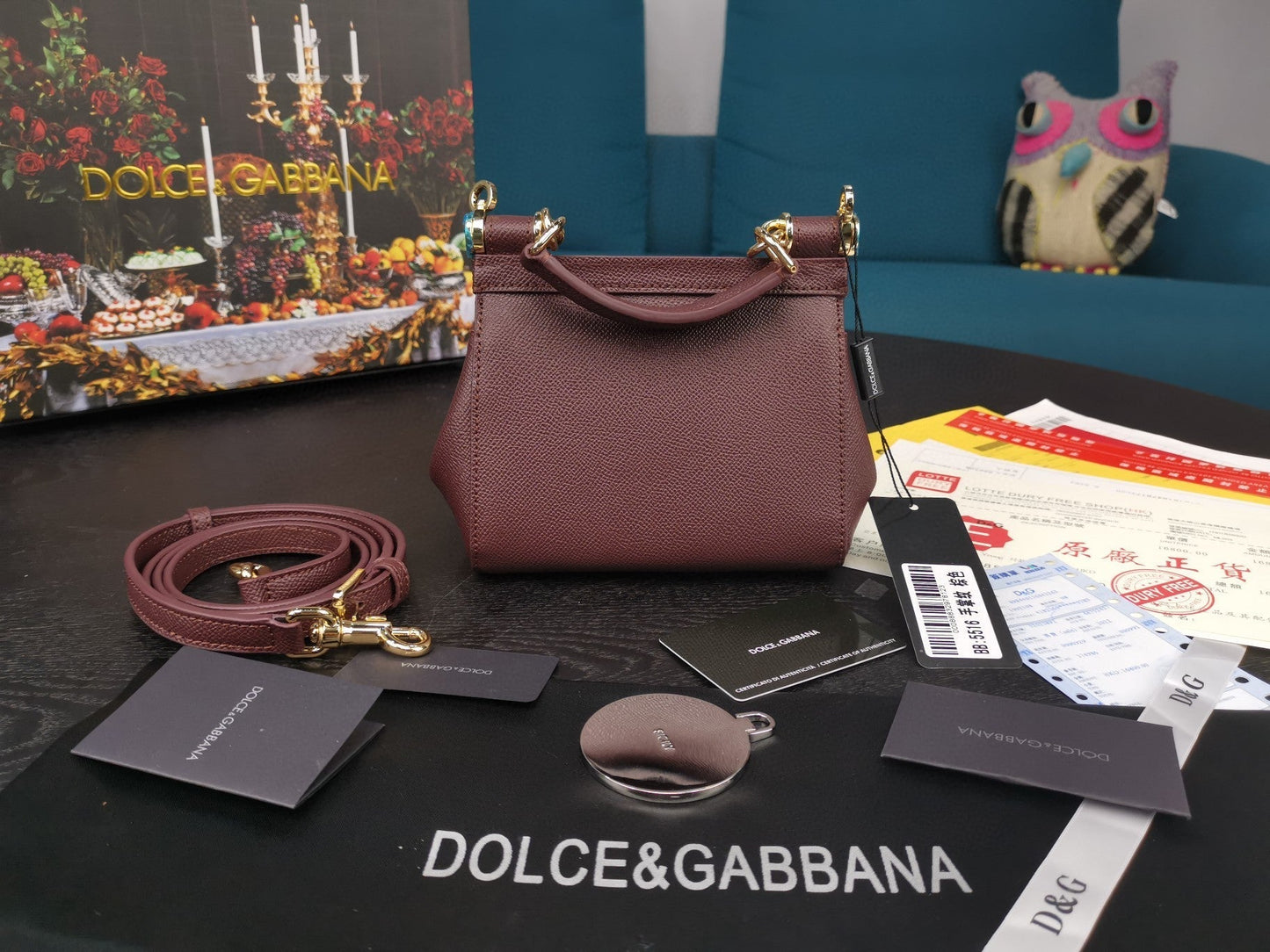 Top Quality Small Sicily Bag In Dauphine Burgundy For Women 7.5in/19cm Top Quality