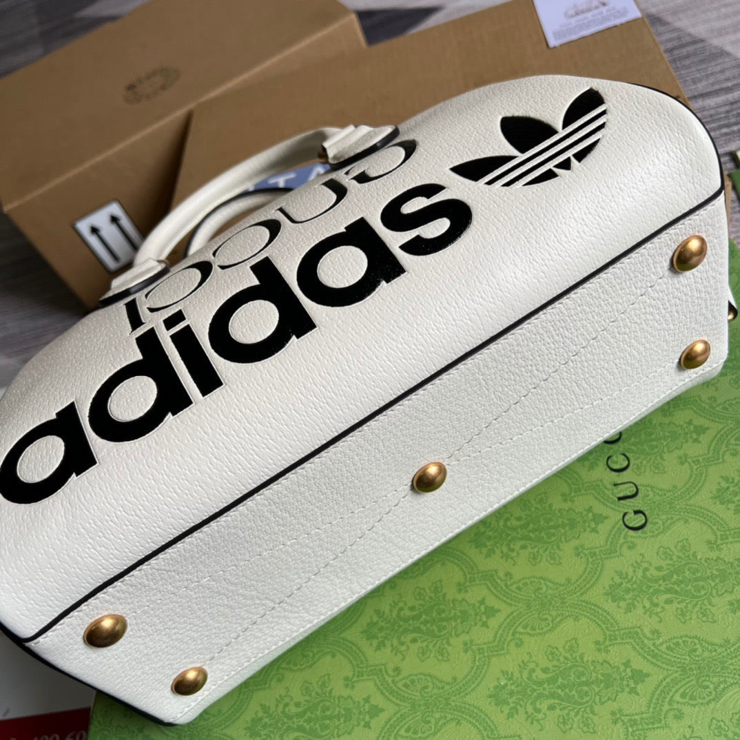 gg x Adidas Mini Duffle Bag White For Women, Women’s Bags 12in/32cm gg 702397 U3ZCT 8727