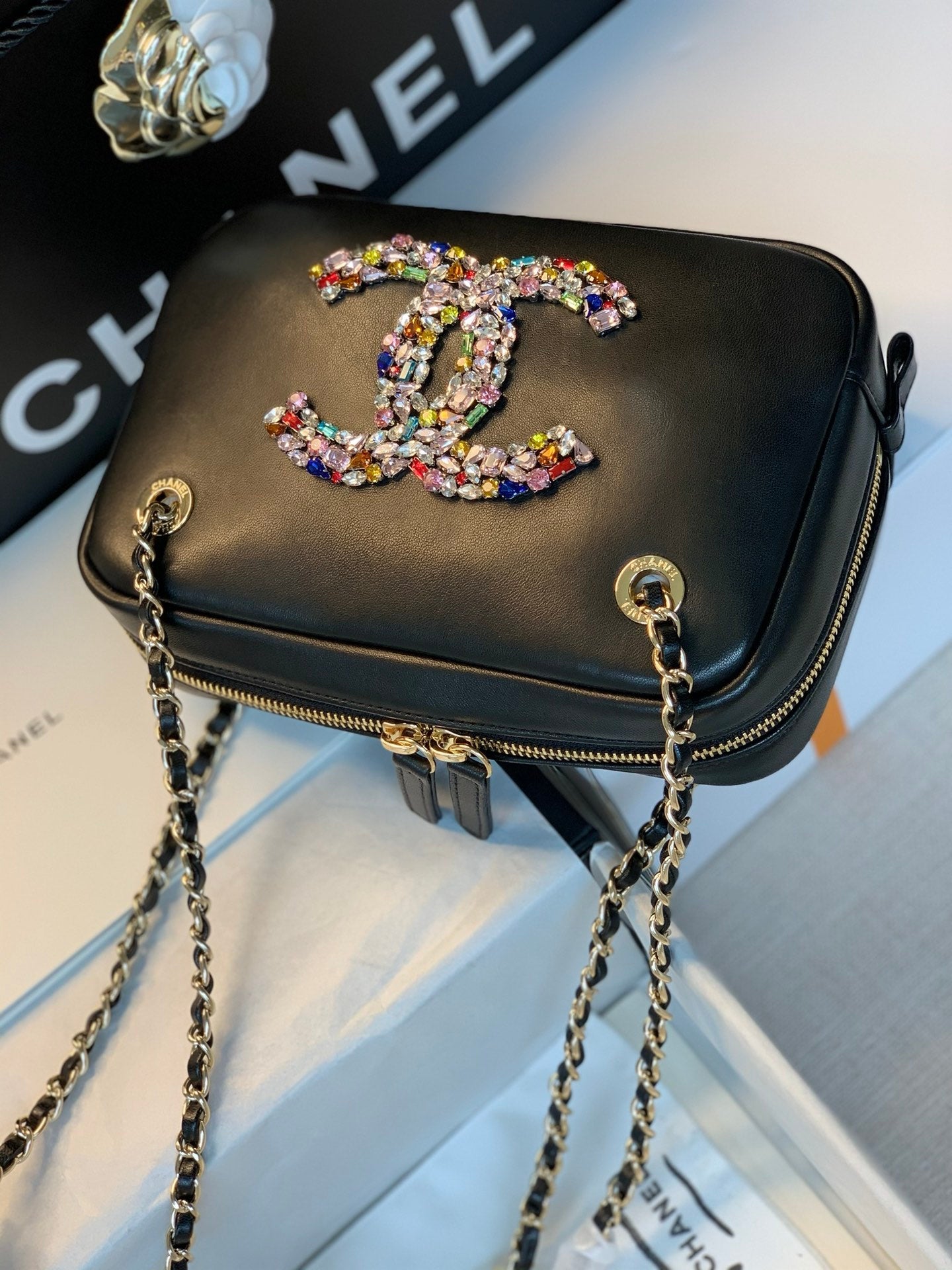 CHL Camera Cubic Top Qualityamonds Black Bag For Women 12.5cm/4.9in