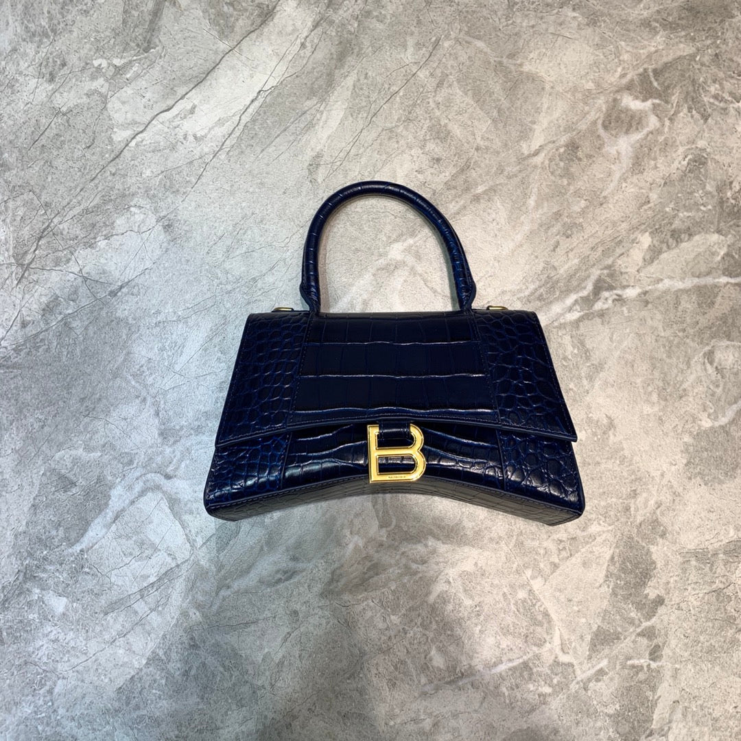 Top Quality Hourglass Small Handbag In Dark Blue, For Women,  Bags 9in/23cm 5935461LRGM4611