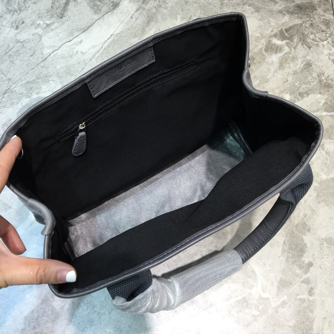 Top Quality Navy Small Cabas Tote Bag In Gray, For Women,  Bags 18.5in/47cm