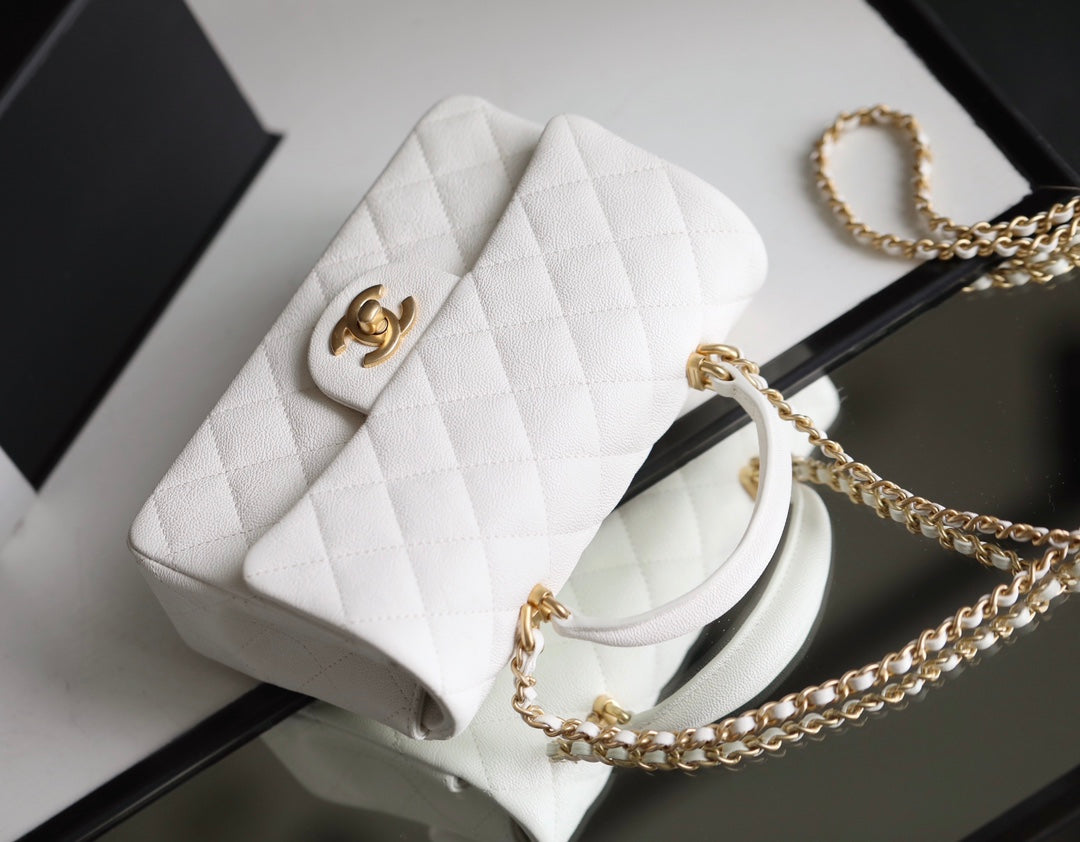 CHLMini Top Qualityapbag With Top Handle White For Women 7.8in/20cm