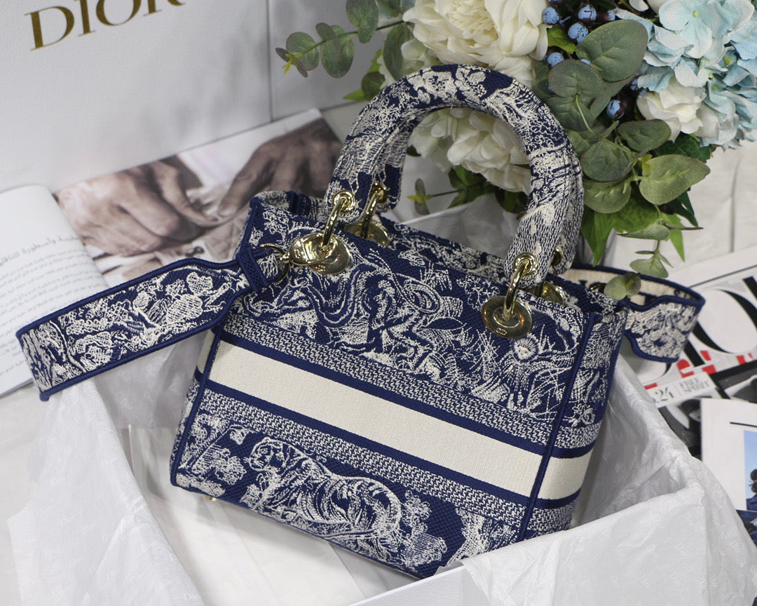 Top Quality MeTop Qualityum Lady D-Lite Bag Blue, For Women, Womens Handbags 24cm/9.5in CD M0565ORGO_M928