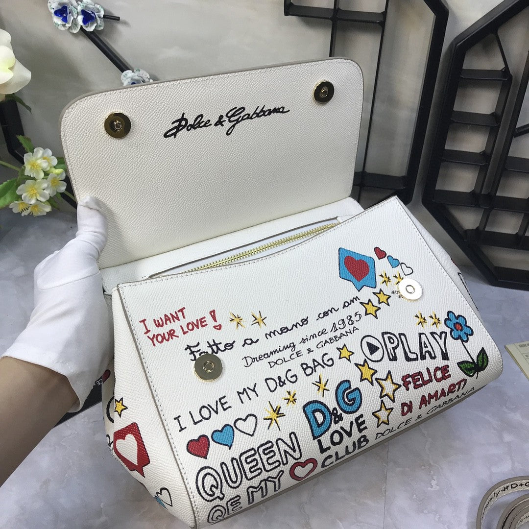 Top Quality MeTop Qualityum Sicily Handbag Unique Print Motifs Muticolour For Women 10.2in/26cm Top Quality