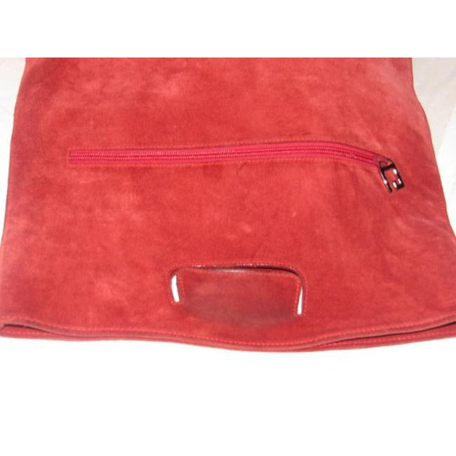 Gucci   Red Suede And Leather Tote