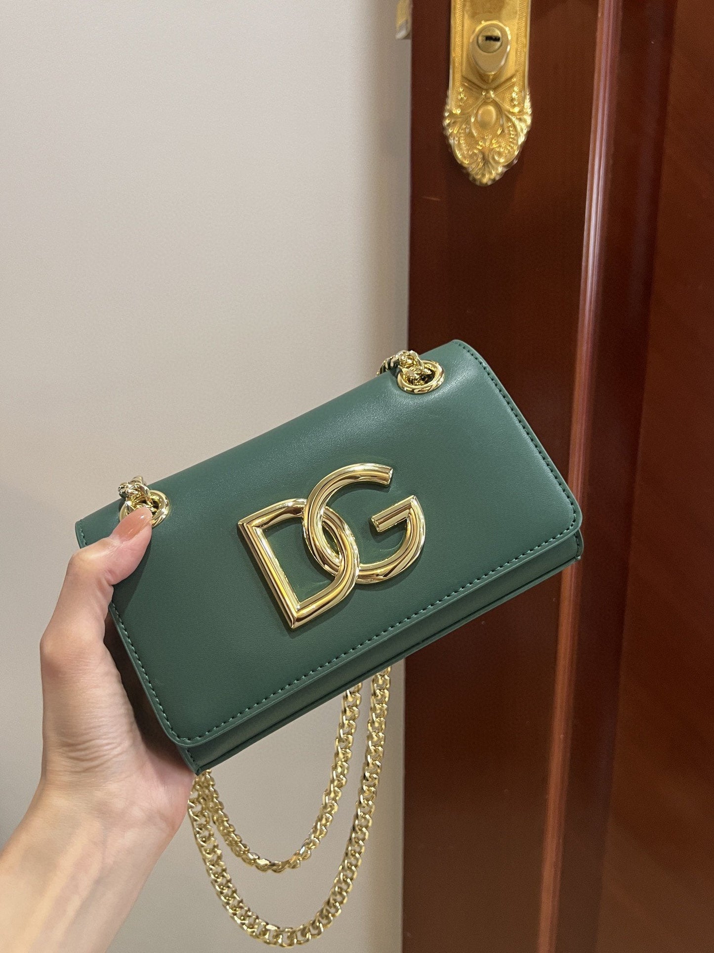 Top Quality Polished 3.5 Phone Bag Green For Women 7.3in/19cm Top Quality