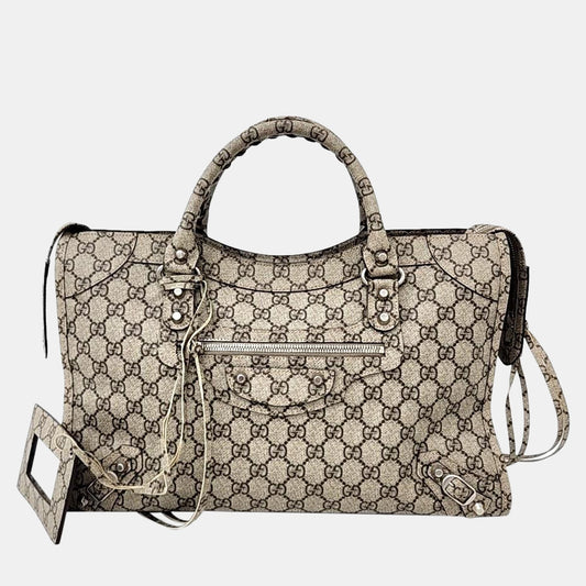 Gucci x Luxury Balenciaga Trending 2025 Beige The Hacker Project Medium Neo Classic Bag