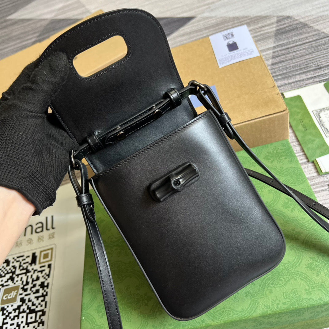 gg Bamboo Mini Handbag Black For Women, Women’s Bags 6in/16cm gg