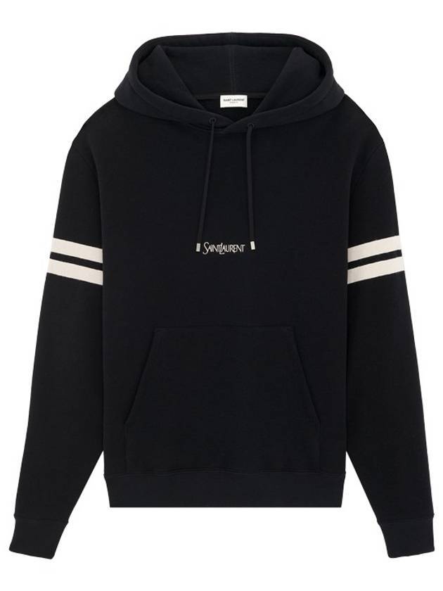 Luxury Saint Laurent Trending 2025 Embroidered Logo Hoodie Black