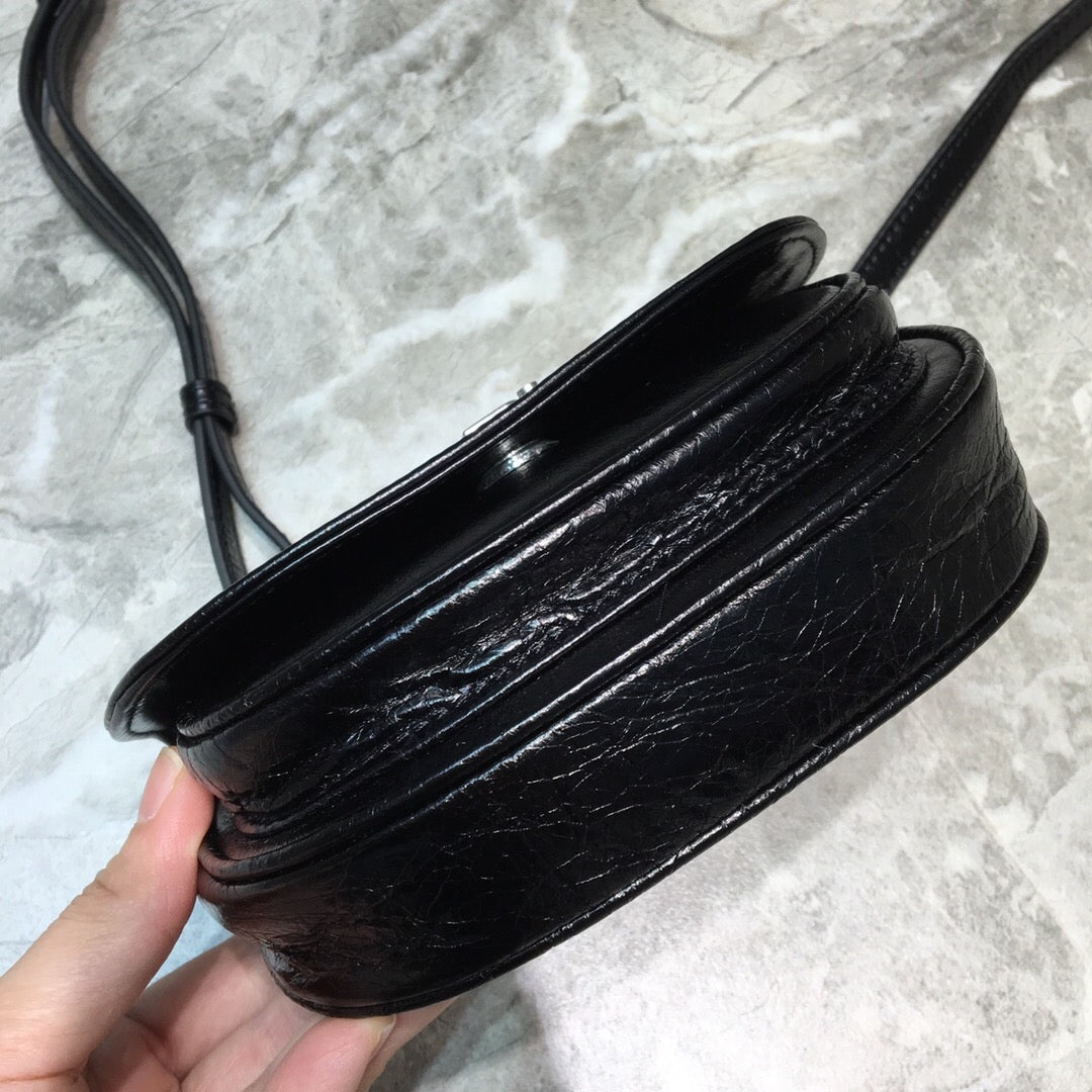 Top Quality Leader Soft Round Cross Bag In Black, For Women,  Bags 6.3in/16cm