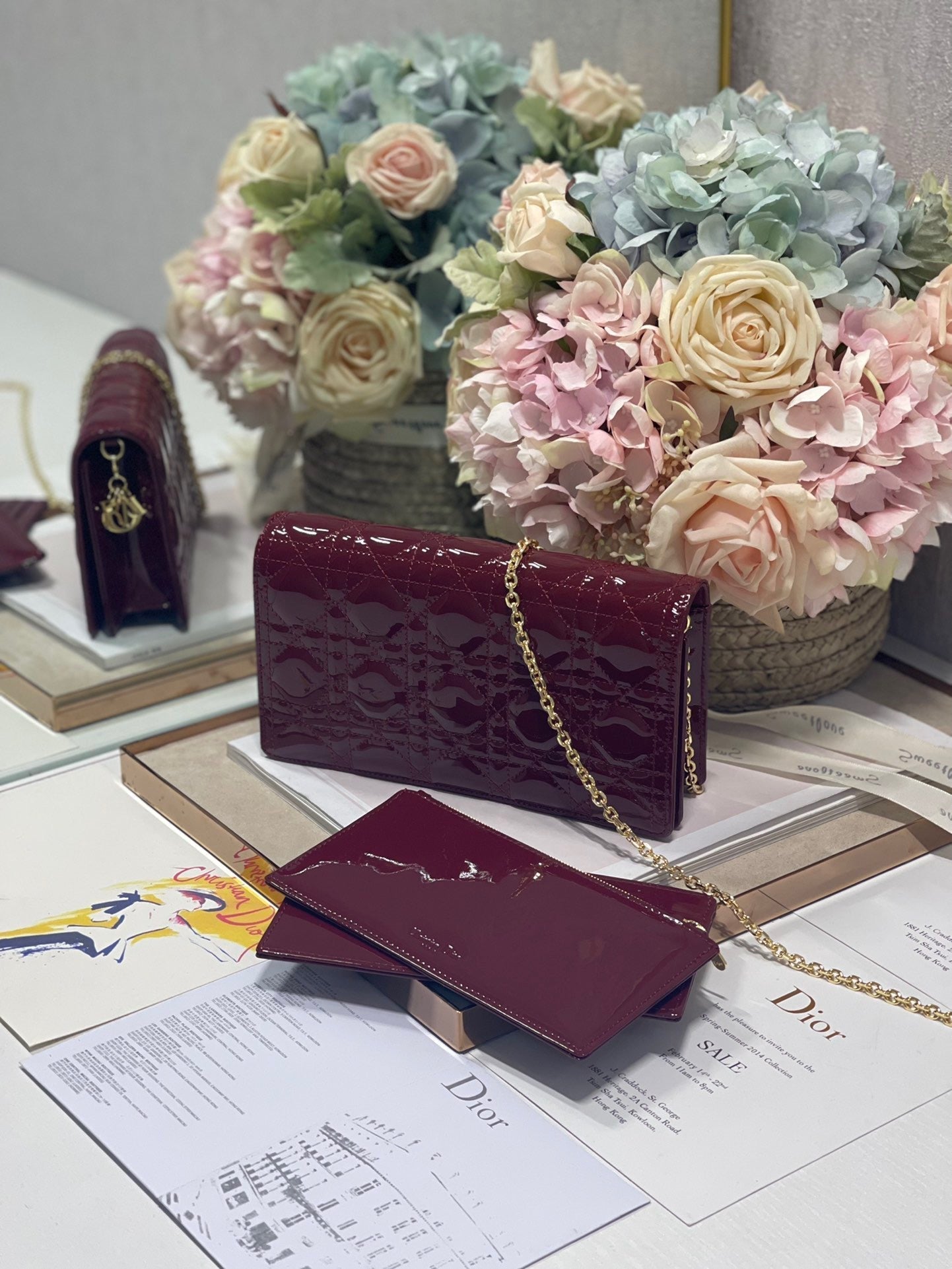 Top Quality Lady Pouch Maroon, For Women, Womens Handbags 8.5in/21.5cm CD