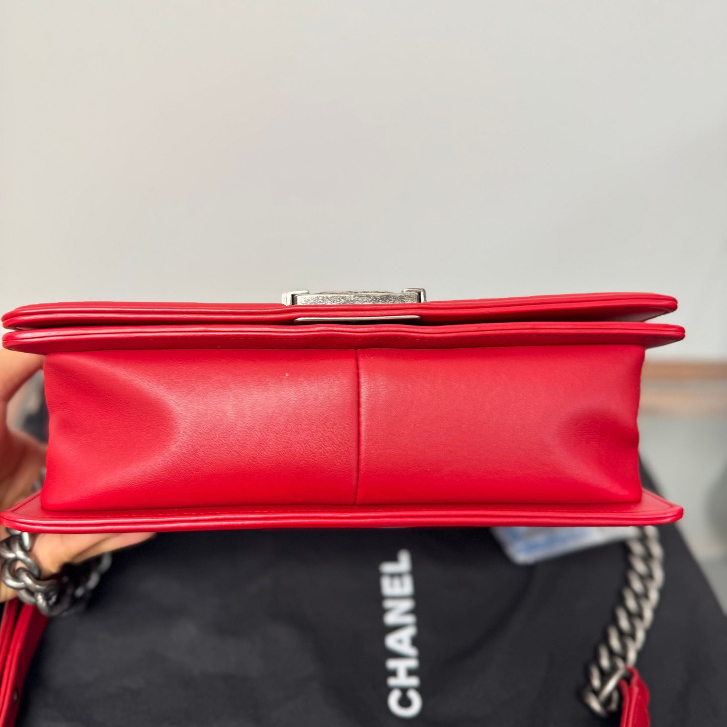 Chanel Medium Boy Bag - Red Shoulder Bags, Handbags 3366