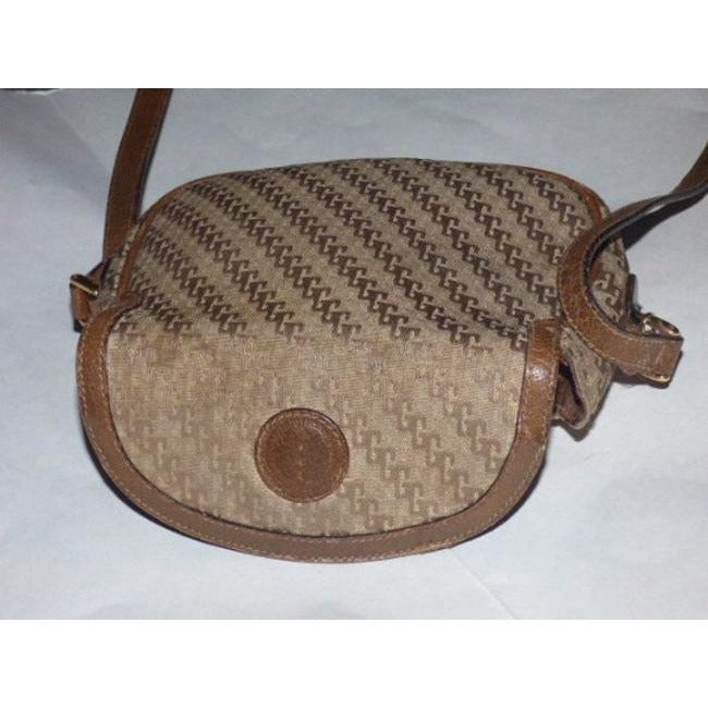 Gucci   Dark Khaki Square G Logo Print Canvas And Camel Leather