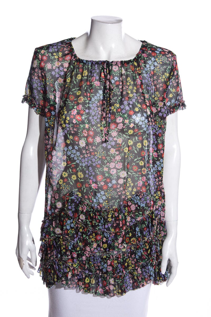 Gucci Black & Multi Floral Blo  SZ 36