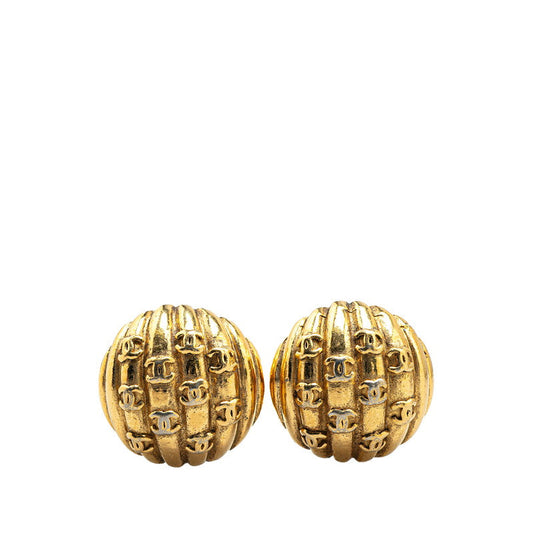 Chanel Gold Plated Coco Mark   Earrings