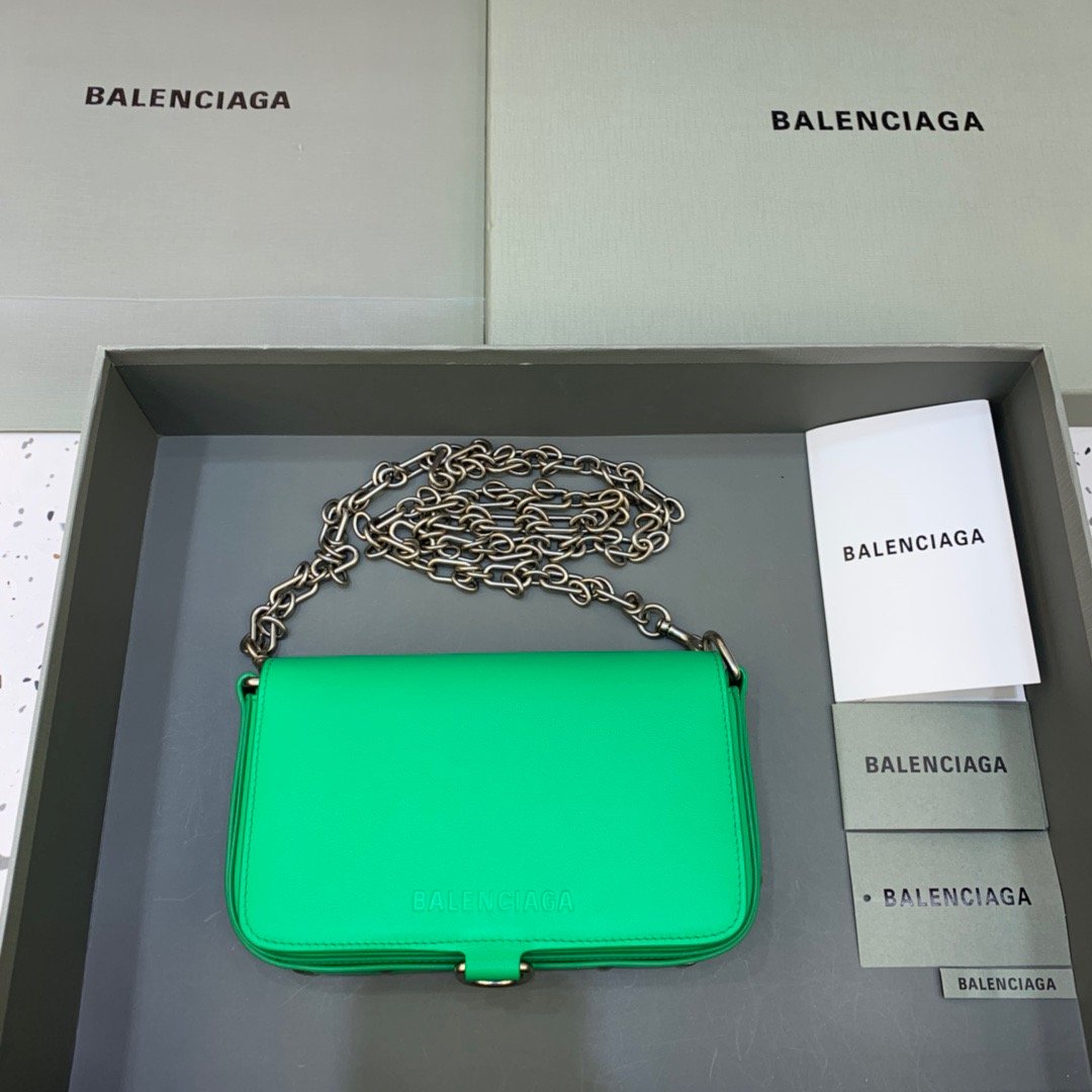 Top Quality Bondage Wallet With Chain Green, For Women,  Bags 8in/20cm