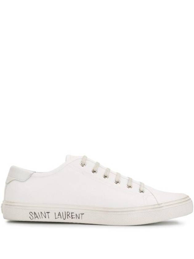 Luxury Saint Laurent Trending 2025 Malibu Logo Canvas Low Top Sneakers White