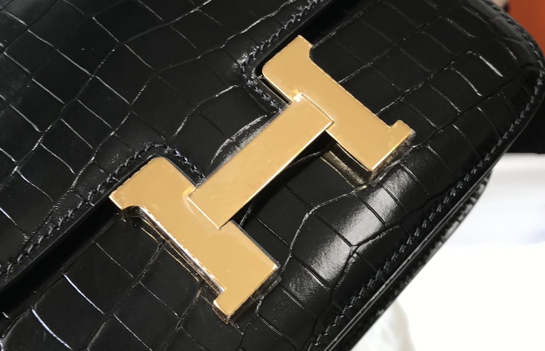 Top Quality Mini ConstanTop Quality Bag Black For Women Gold Color Hardware 7.1in/18cm