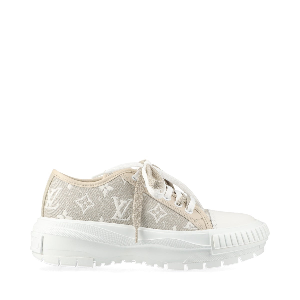 Louis Vuitton LV squadline 22  canvas x leather sneaker 35 ladies beige x white LD1212 monogram LV logo stor bag    store