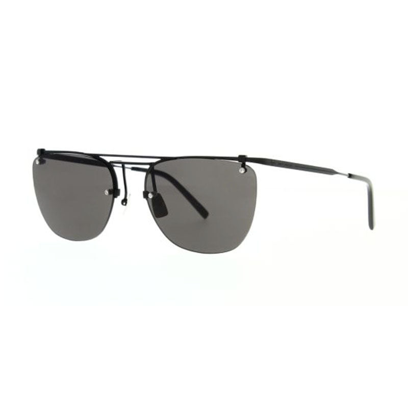 Saint Laurent Sunglasses Square Semi Rim, Black Frame and Black Lens SL600001