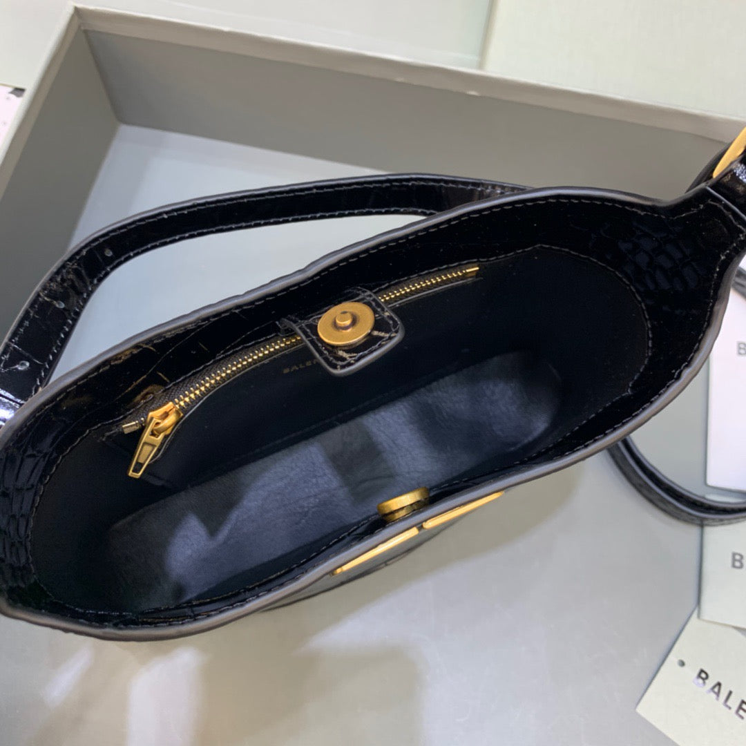 Top Quality XX Small Hobo Bag In Black, For Women,  Bags 7.8in/20cm 6955892108X1000