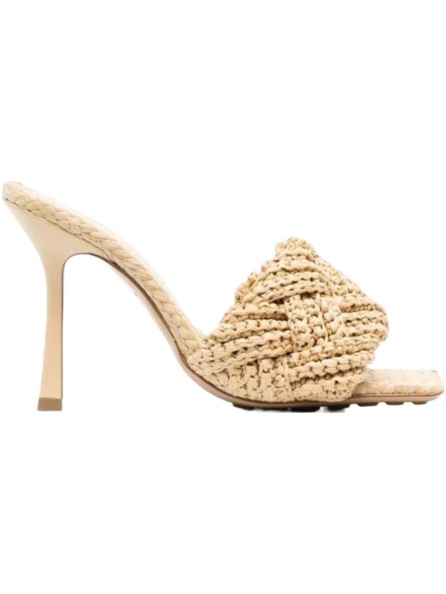 Luxury Bottega Veneta Lido Intrecciato Raffia Mule Beige