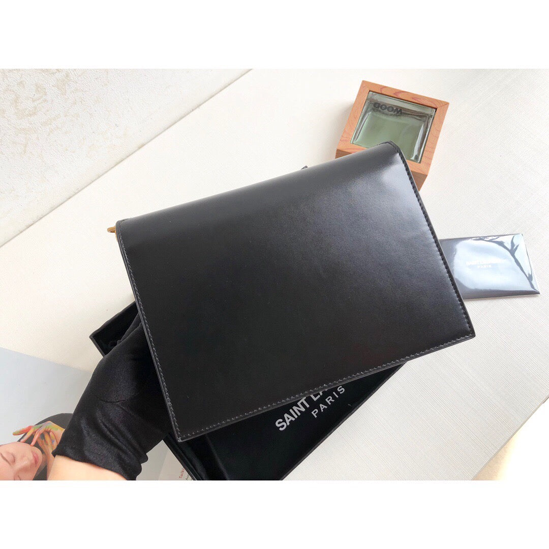 YSSL Cassandra Medium Chain Bag Black For Women 8in/22cm YSL 5327500SX0W1000