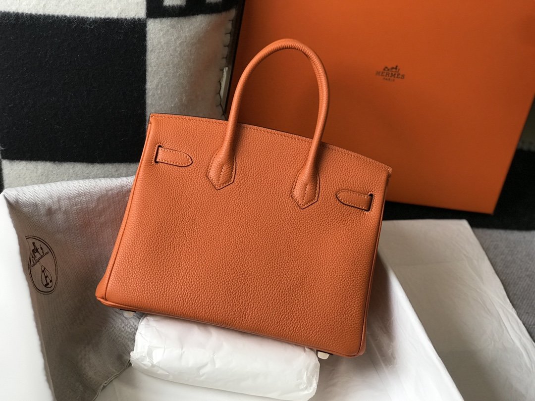 Top Quality Birkin Orange Togo Gold Hardware Bag For Women, Handbags, Shoulder Bags 30cm/12in