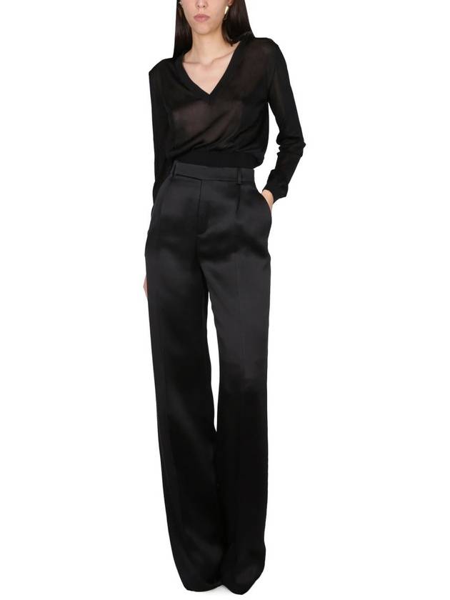Luxury Saint Laurent Trending 2025 23 ss Satin Flare Pants 736713Y013G1000 B0020168885