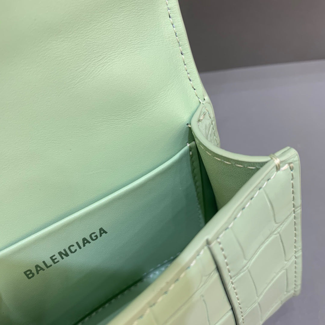 Top Quality Hourglass Mini Handbag With Chain In Light Green, For Women,  Bags 4.7in/12cm