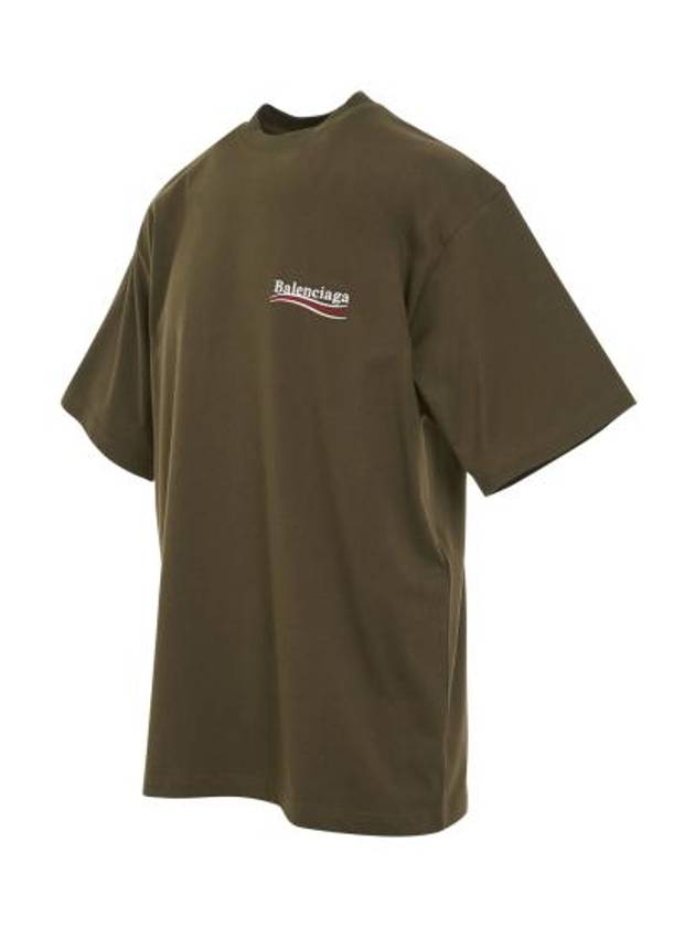 Luxury Balenciaga Trending 2025 Wave Logo Political Campaign Large Fit Short Sleeve T Shirt Khaki