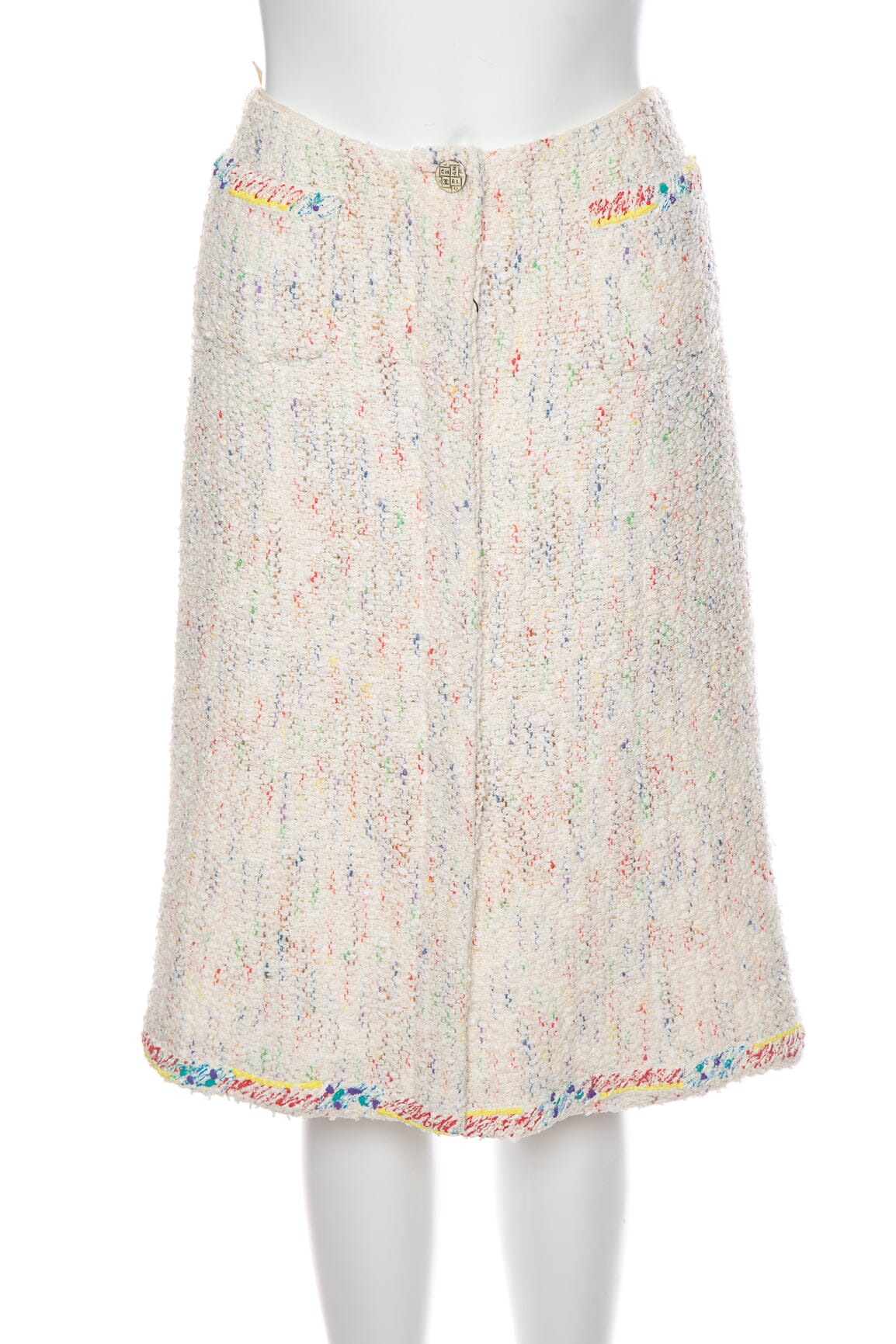 Chanel   Multicolor Tweed Button Down Skirt SZ 36/38