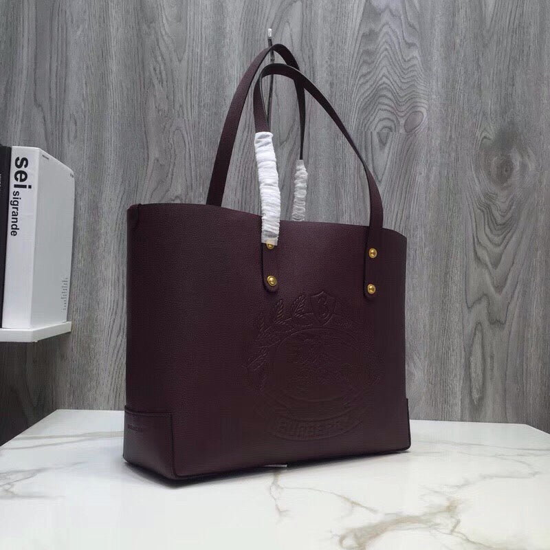 Top Quality Small Embossed Crest Tote Purple For Women, Bags 13.8in/35cm