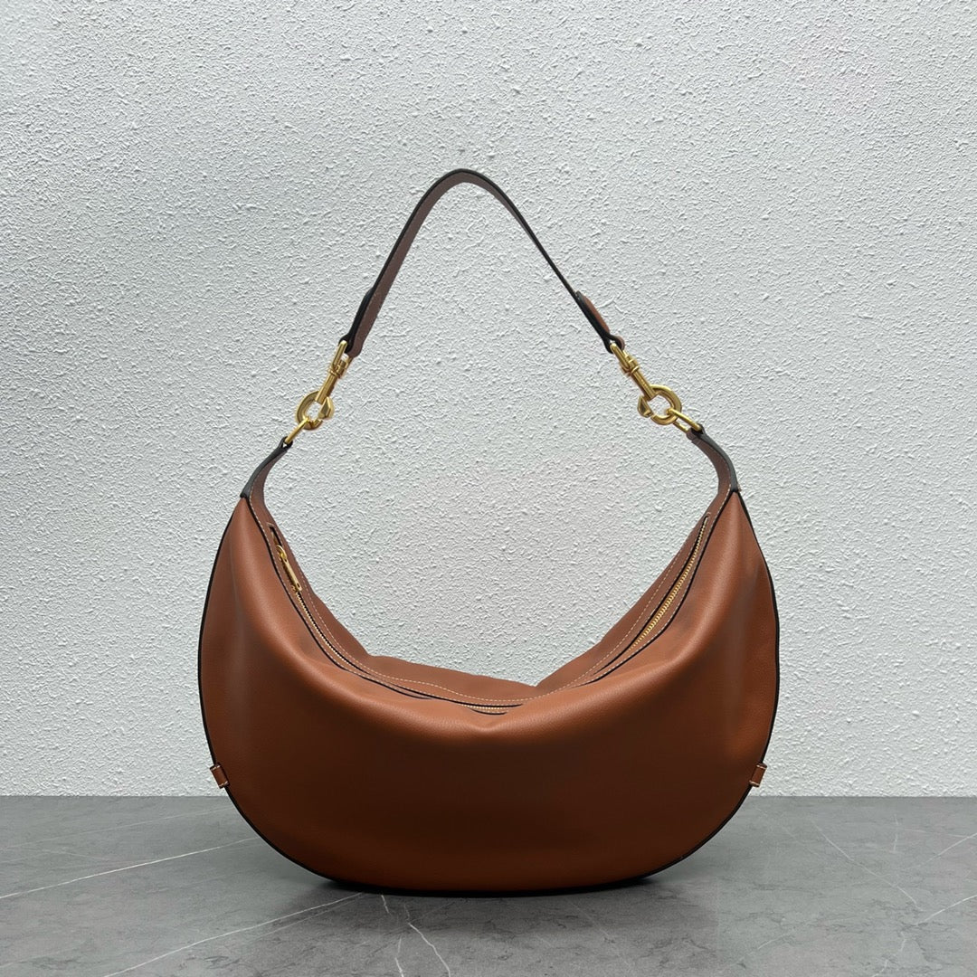 Top Quality Medium Leandre Bag In Supple Brown For Women 14in/35cm 197263DV7.04LU