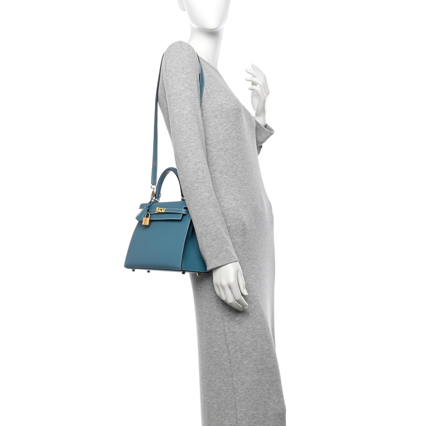 Hermes Epsom Kelly Sellier 25 New Blue Jean